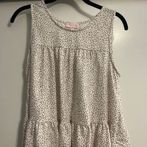 Pink lily animal print tank